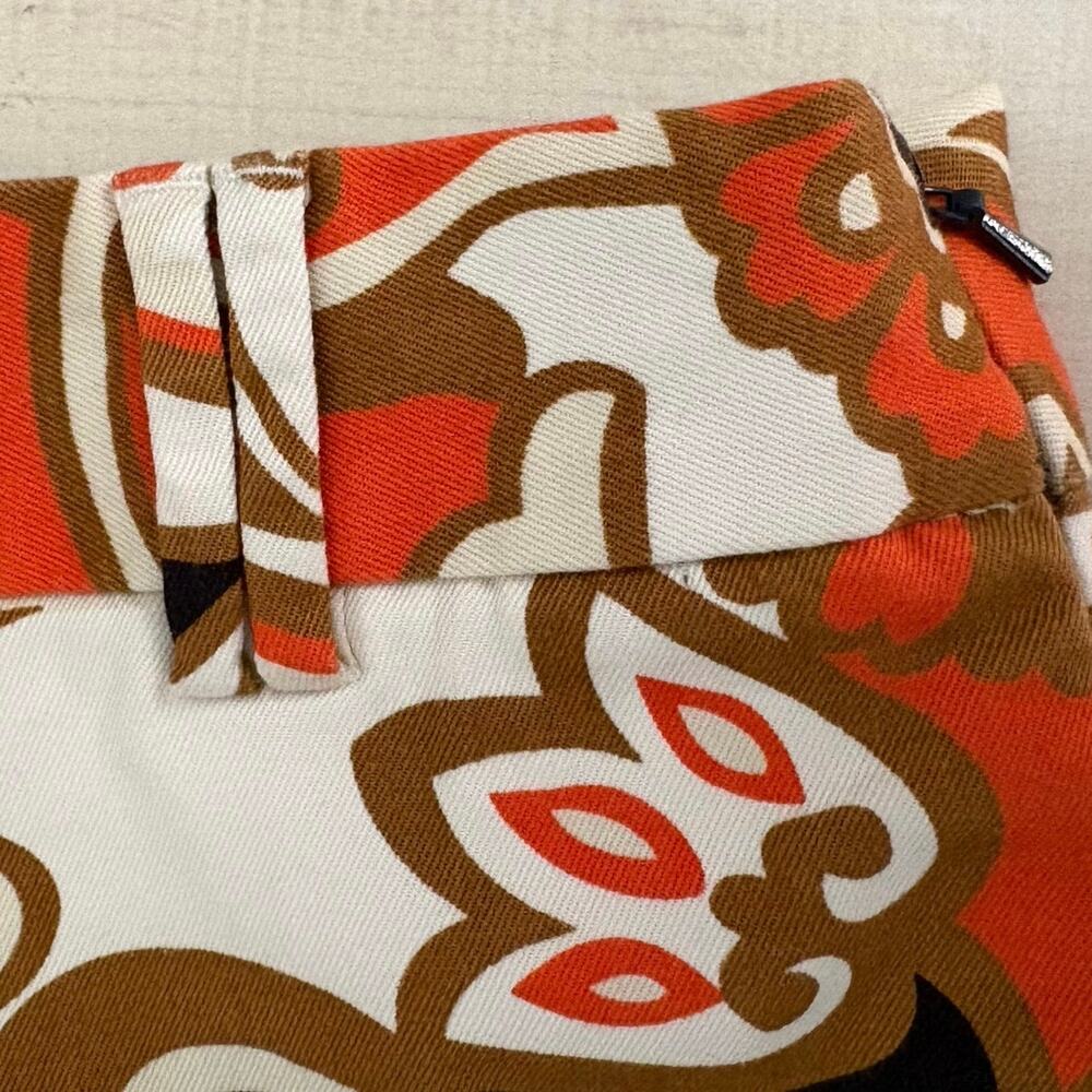 J.Crew Stretch Shorts Paisley Print Orange Brown Mid Rise Women’s Size 6 Retro - Picture 7 of 7